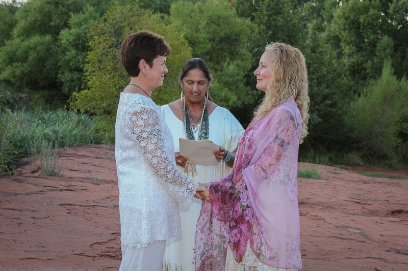 Red Rock Crossing Native Wedding Same Sex