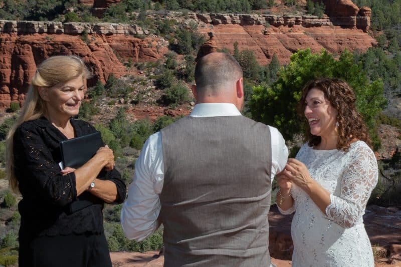 Leslie McCandless officiating at Sedona Elopement Weddings