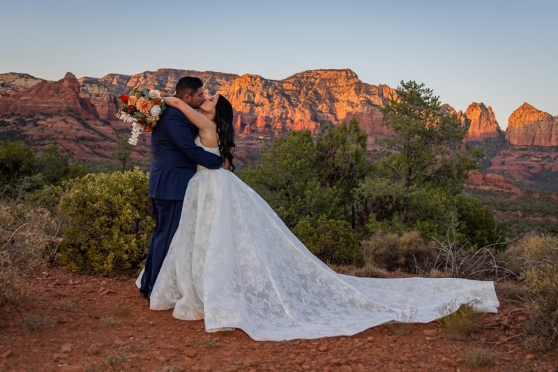 Loop Trail wedding at sunset