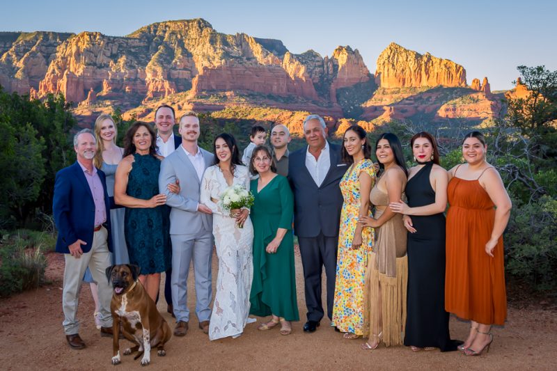 Family and friends at Loop Trail wedding location