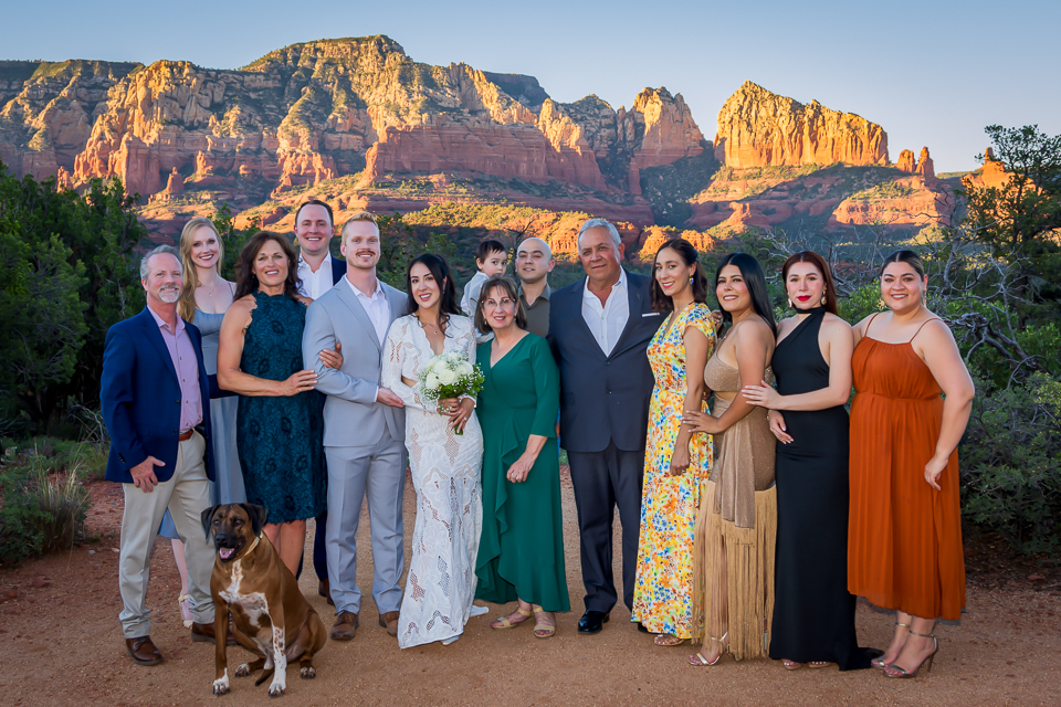 Family and friends at Loop Trail wedding location