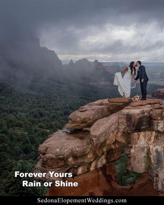 Sedona Elopement Weddings Rain or Shine